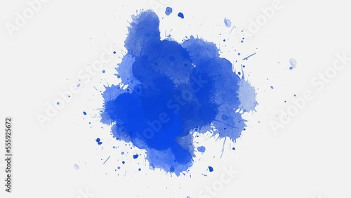 blue watercolor ink splashes. ink slow motion transition reveal. 