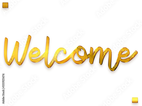 Welcome Text Golden Typography Stylish Cursive Text Transparent PNG photo