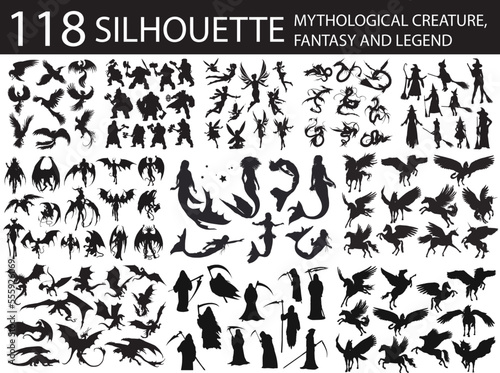 mythological creature, fantasy silhouette