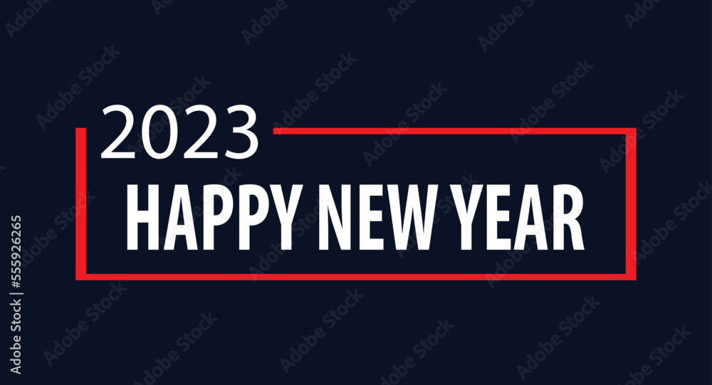 Fototapeta premium 2023 Happy New Year Background Design. Greeting Card, Banner, Poster. Vector Illustration. Simple flat design.