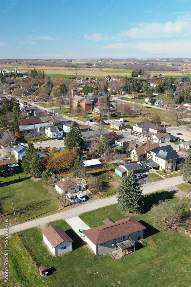 Aerial vertical of St Clements, Ontario, Canada