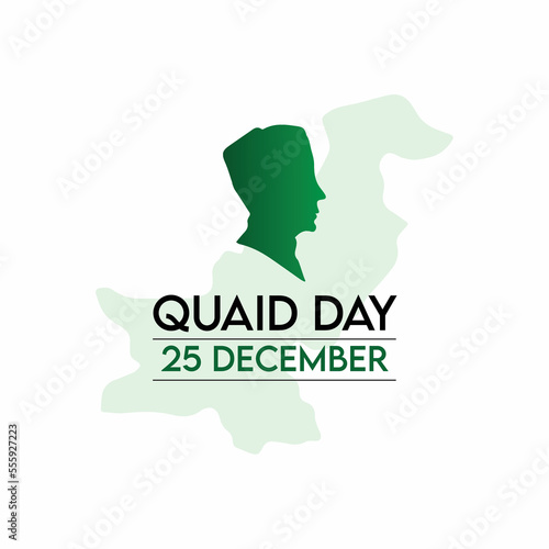 Quaid Day card and poster. Quaid e Azam Day Celebration Poster Concept, 25 December, Flat and template  Design. Modern design.
