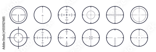 Tableau sur toile Crosshairs icon set vector illustration
