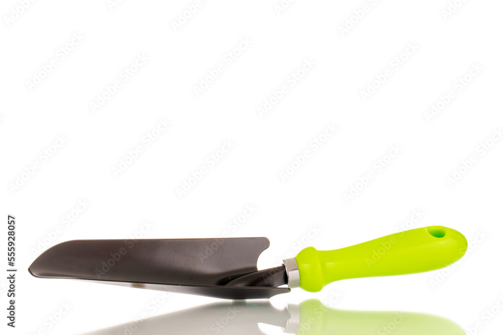One garden shovel, macro, isolated on white aphids. One garden shovel, macro, isolated on white aphids.
