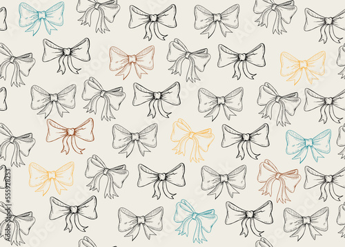 vintage seamless pattern with bows