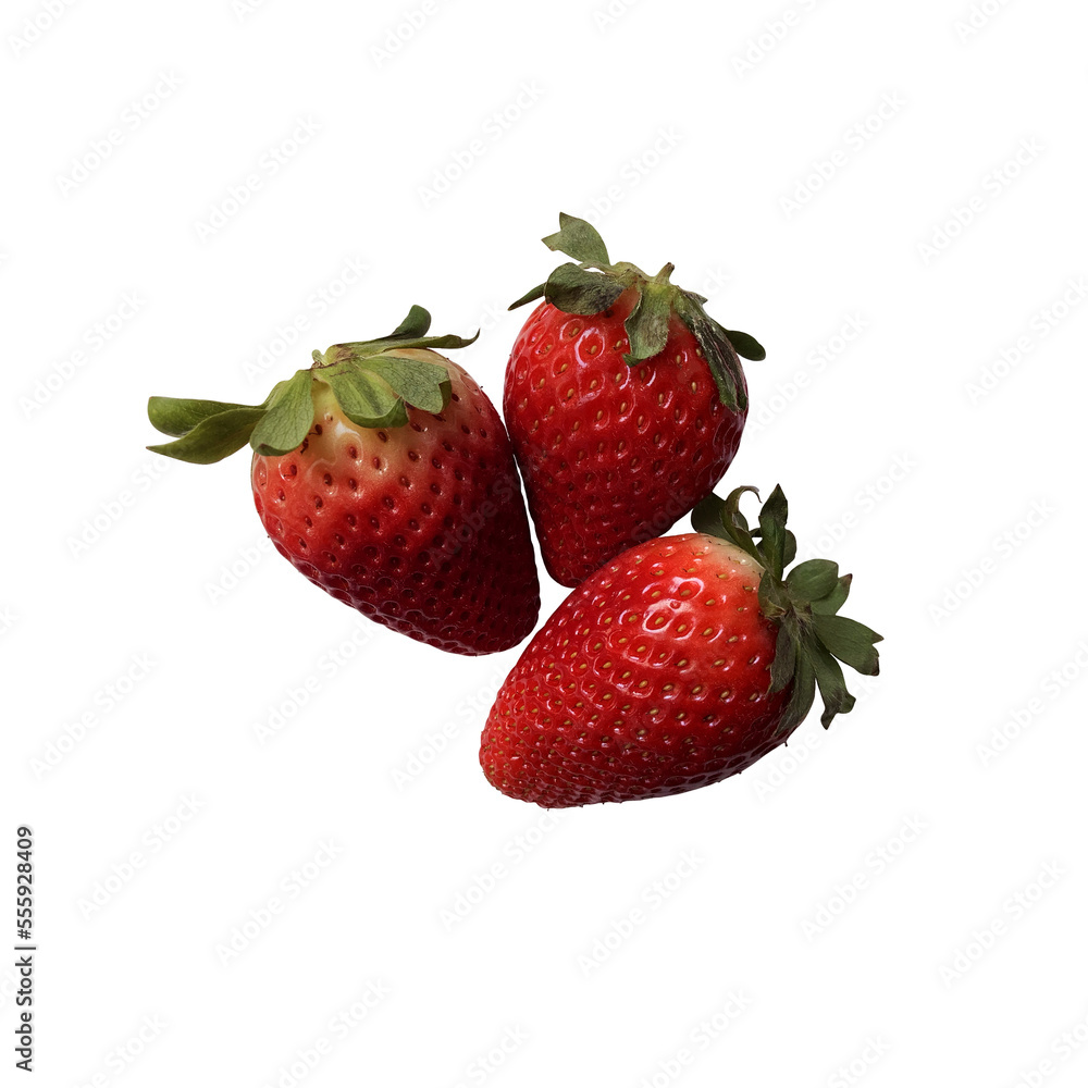 Strawberry isolated berry, sweet delicious summer fruit full of vitamins, clipping path, side view Strawberry isolated berry, sweet delicious summer fruit full of vitamins, clipping path, side view