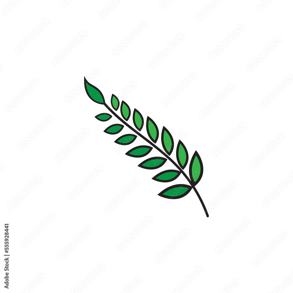 leaf nature icon color line vector illustration design