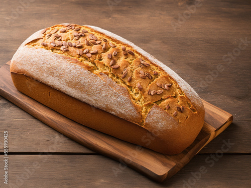 loaf of bread on wooden table, bread, food, isolated, loaf, white, bakery, baked, fresh, brown, breakfast, wheat, bun, healthy, meal, crust, baguette, pastry, flour, roll, whole, tasty, long, nobody, 
