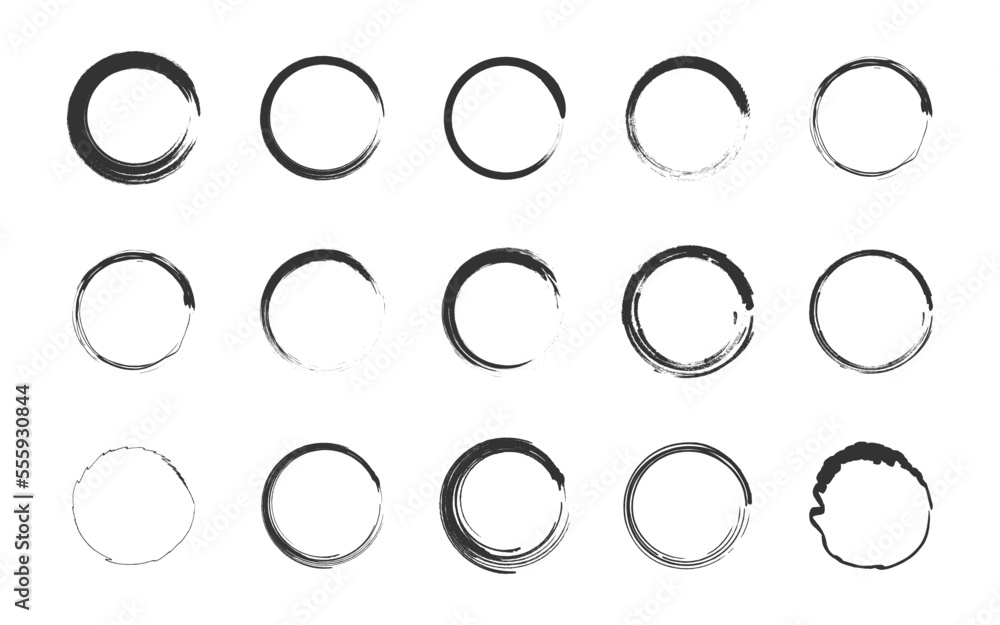Grunge circle set. Vector illustration. Grunge circle set. Vector illustration.