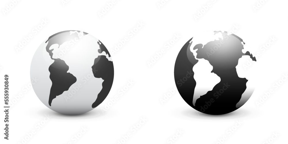Earth globe icon. Flat vector illustration. Earth globe icon. Flat vector illustration.