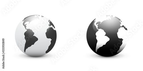 Earth globe icon. Flat vector illustration.