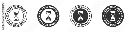 Time is money icon set. Vector illustration.