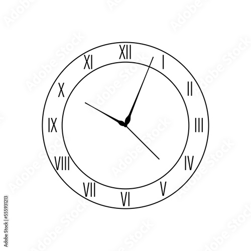black clock analogic watch Roman numbers photo