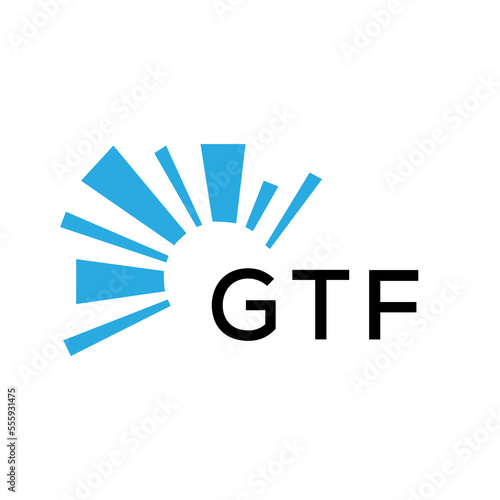 GTF letter logo. GTF blue image on white background and black letter. GTF technology  Monogram logo design for entrepreneur and business. GTF best icon.
 photo