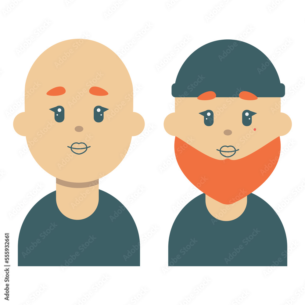 Men of characters redhead avatars in flat style vector illustration geometry Men of characters redhead avatars in flat style vector illustration geometry