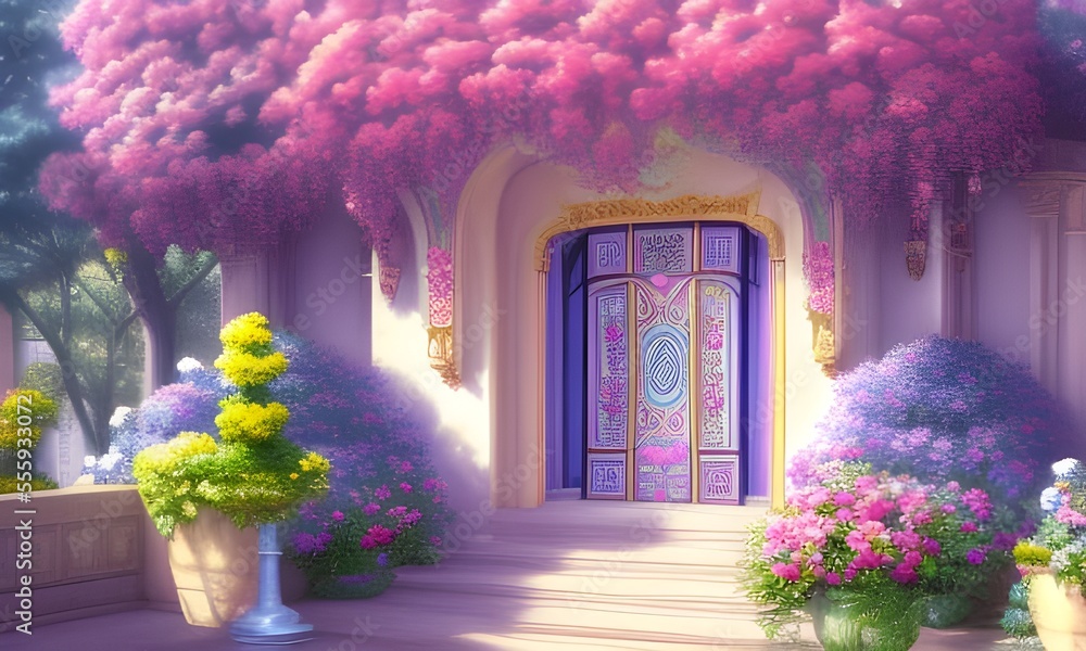 Naklejka premium flowers in the door