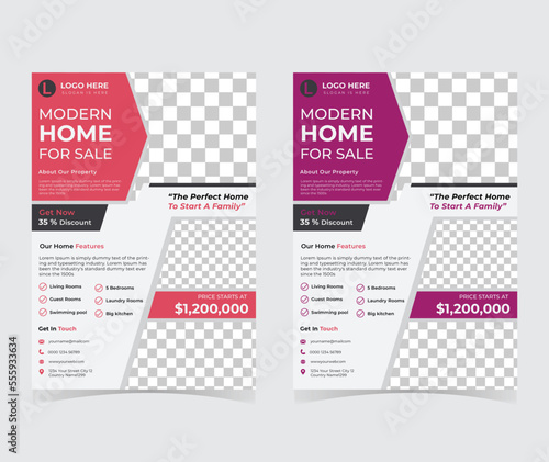 Real estate house property flyer poster template