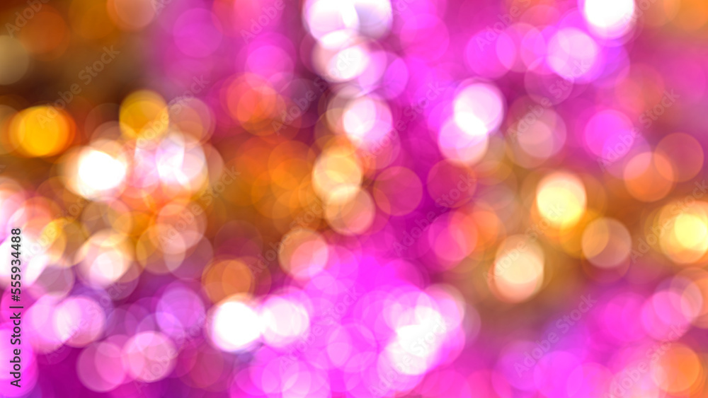 bokeh pink purple and gold light for party event background