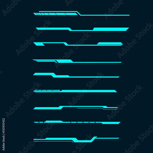 vector set of futuristic technology interface elements frame