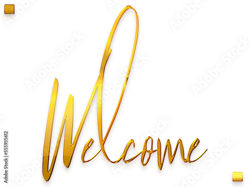 Welcome Text Gold Text Stylish Cursive Typography Transparent PNG photo