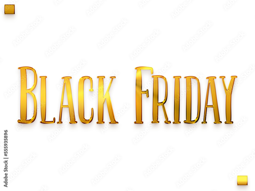 Fototapeta premium Black Friday Transparent PNG Golden Text Bold Calligraphy