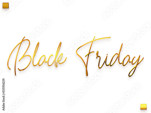 Black Friday Transparent PNG Golden Cursive Text Calligraphy