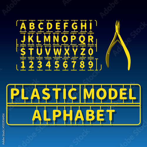 Bright color plastic model style letter, including capital alphabet and numbers.