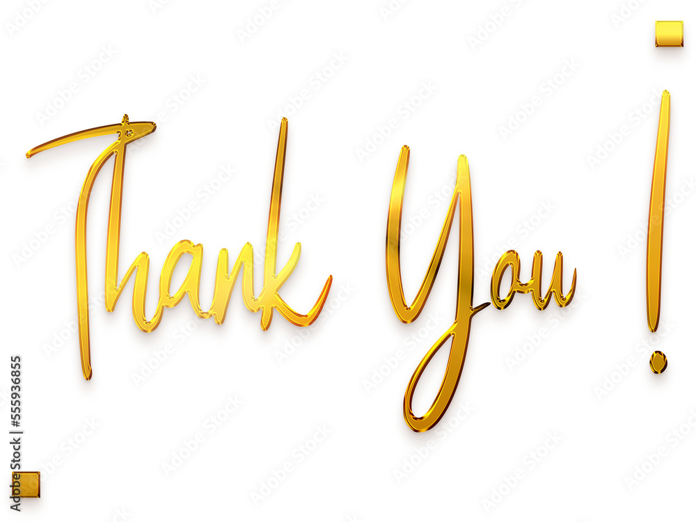 Thank You ! Transparent PNG Gold Text Calligraphy Stock Illustration ...