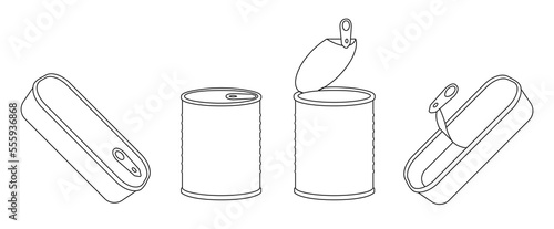 Metal can isolated outline set icon. Vector illustration aluminum container on white background .Vector outline set icon metal can.