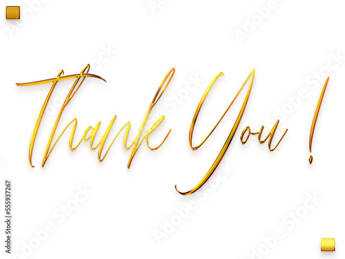 Thank You ! Transparent PNG Gold Typography Cursive Text 