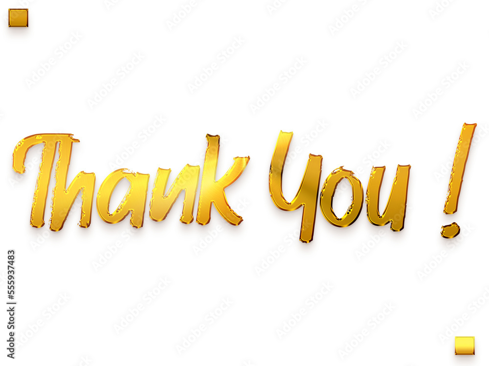 Fototapeta premium Thank You ! Transparent PNG Gold Grunge Typography Text