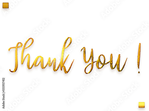 Thank You ! Transparent PNG Gold Cursive Typography Grunge Text 