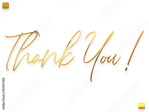 Thank You ! Transparent PNG Gold Cursive Typography Text 