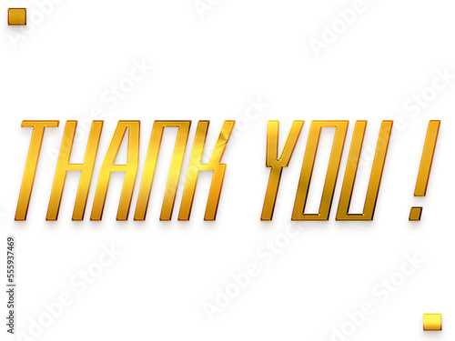 Thank You ! Transparent PNG Gold Bold Calligraphy Text 
