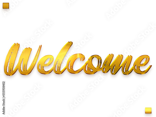 Welcome Text Golden Bold Typography Grunge Text photo