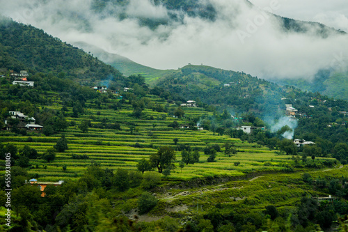 landscape of a village in the mountains