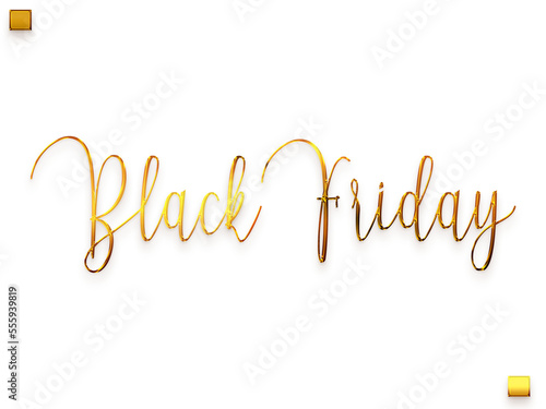 Black Friday Transparent PNG Golden Cursive Calligraphy Text photo