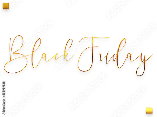 Black Friday Transparent PNG Golden Cursive Calligraphy Text