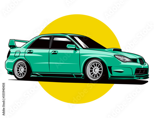 side view green car vector illustration concept idea
