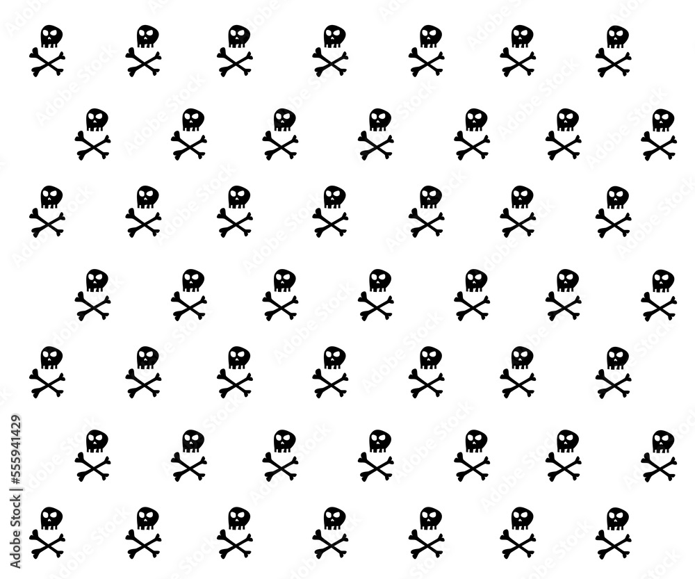 Black skulls and bones paterns Black skulls and bones paterns