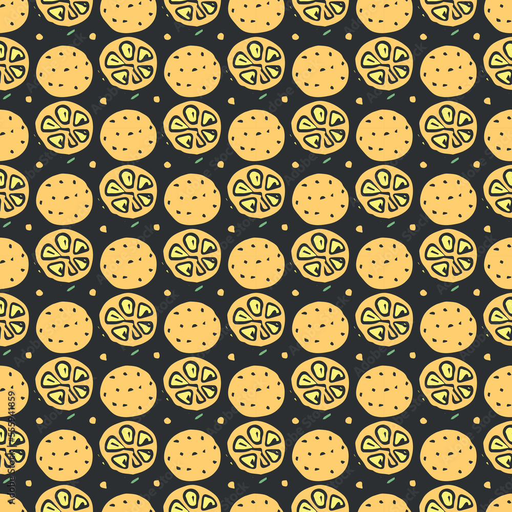 Obraz premium Seamless orange pattern. Colored orange fruit background