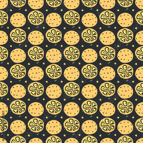 Seamless orange pattern. Colored orange fruit background