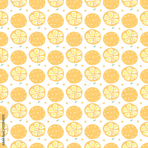 Seamless orange pattern. Colored orange fruit background