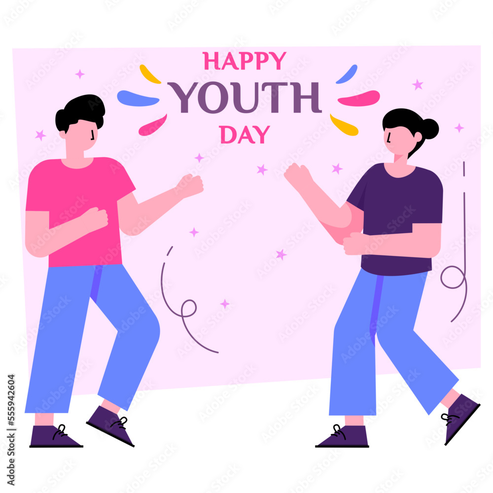 A unique design illustration of happy youth day A unique design illustration of happy youth day