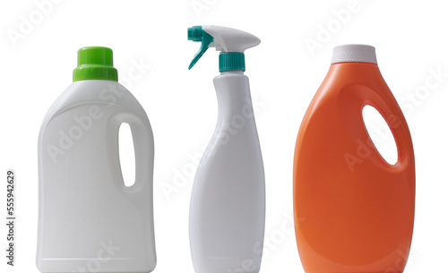 Set of household and laundry detergents