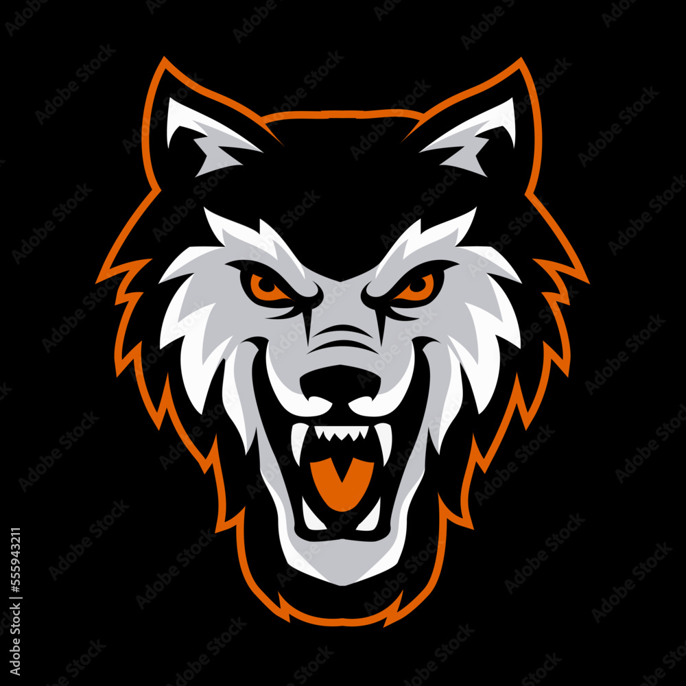 wolf head mask sport esport logo template design for personal, team