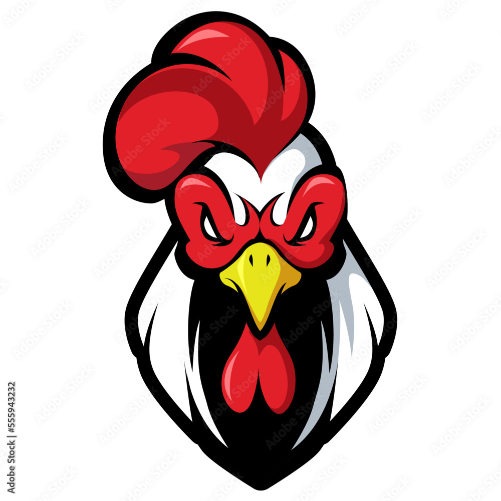 Chicken rooster head mascot design logo vector Stock Vector | Adobe Stock