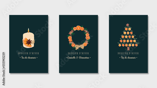 Cartes de voeux décors de Noel, éléments vectoriels 