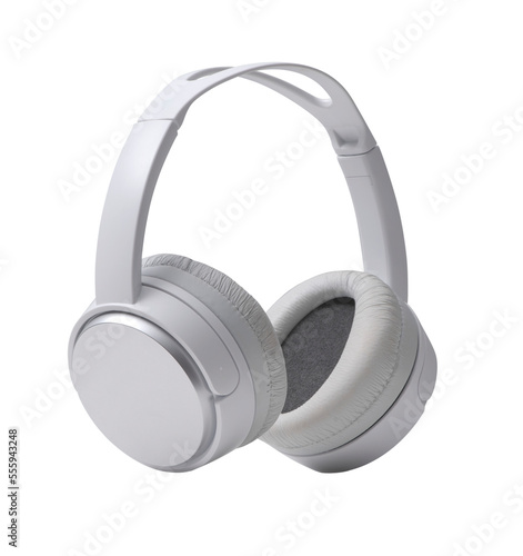 White wireless headphones on white background photo