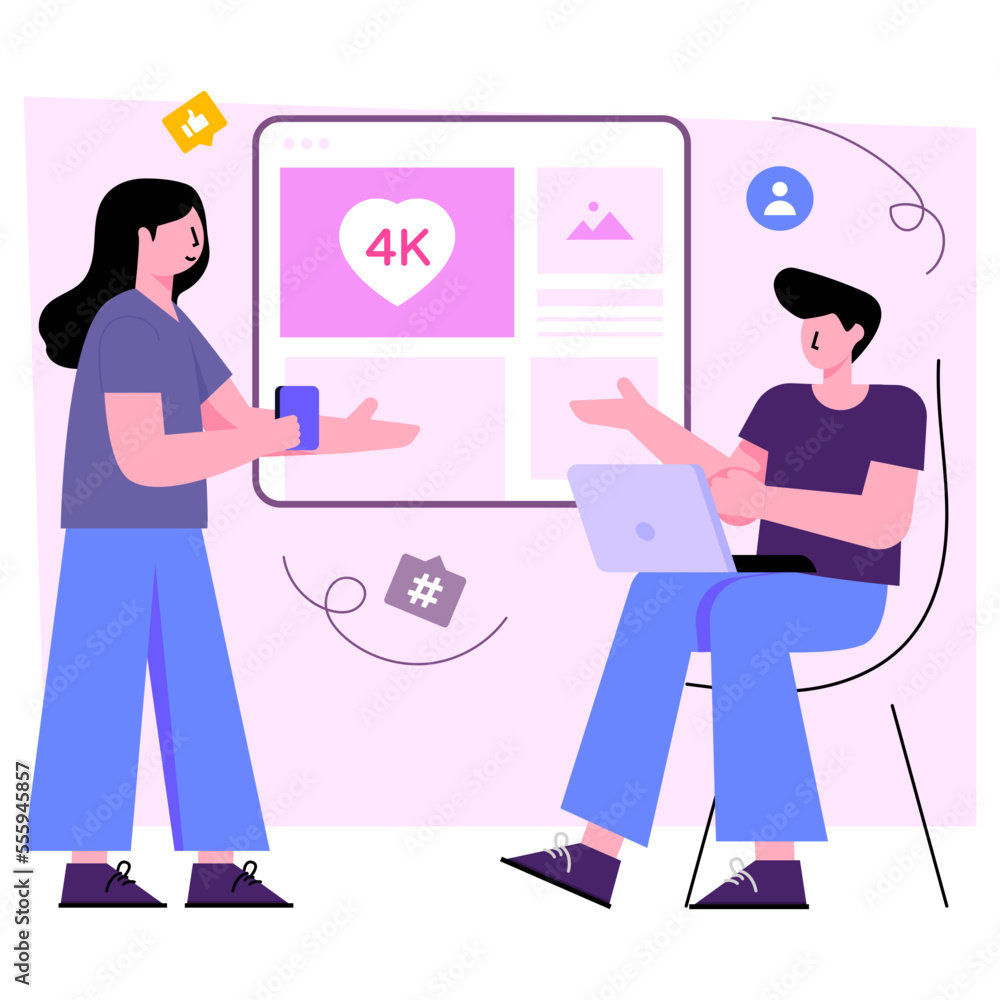 Unique design illustration of social like Unique design illustration of social like
